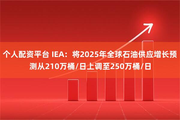 个人配资平台 IEA：将2025年全球石油供应增长预测从210万桶/日上调至250万桶/日