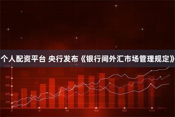 个人配资平台 央行发布《银行间外汇市场管理规定》
